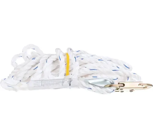 PeakWorks® Standard Vertical Lifeline, Snap Hook & Back Splice, 5/8" Rope, 50'L