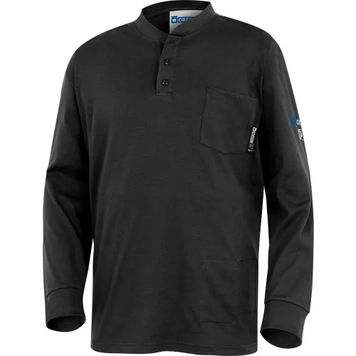 Oberon™ Men's Cotton Flame Resistant Henley Shirt, 2XL, Navy