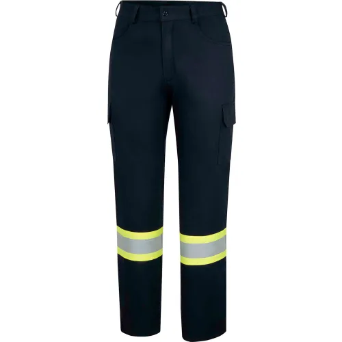 Oberon™ Hi-Vis Flame Resistant Safety Cargo Pant, 40" Waist x 34"L Inseam, Navy