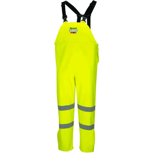 Oberon™ Waterproof Safety Bib Pants, FR/Arc-Rated, 2XL, Hi-Vis Safety Yellow