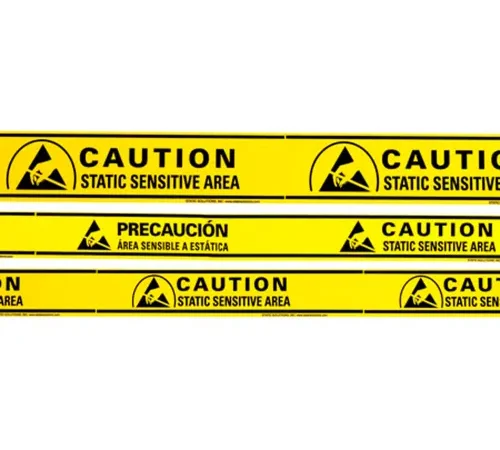 Static Solutions ESD Sensitive Aisle Warning Tape, 2" x 36 Yards, Yellow