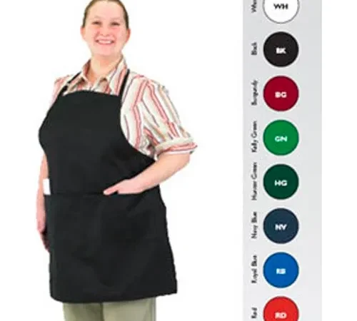 Front Of The House Gourmet Full Length Bib Apron, Navy Blue