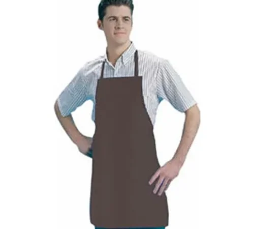 San Jamar 604VBA-BR, Heavyweight Bib Apron, Vinyl, Brown, 25" x 28"