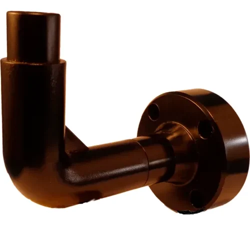 Springer Controls / Texelco LA-5490 70mm Stack Mount, 90-Degree Wall Base w/ 4-Hole Mount - Black