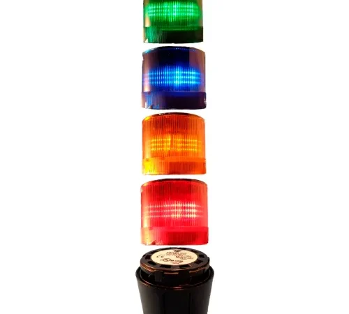 Springer Controls / Texelco LA-TCL04SF5632 70mm Complete Light Stack, 120V LED, GRAY Term, G-B-A-R
