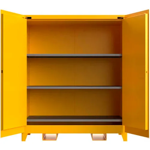 Strong Hold® Flammable Safety Cabinet, Self Close, 120 Gallon Cap., 59"W x 34"D x 70"H, Yellow