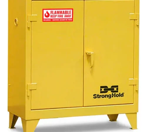 Strong Hold® Flammable Safety Cabinet, Manual Close, 30 Gallon Cap., 44"W x 18"D x 49"H, Yellow