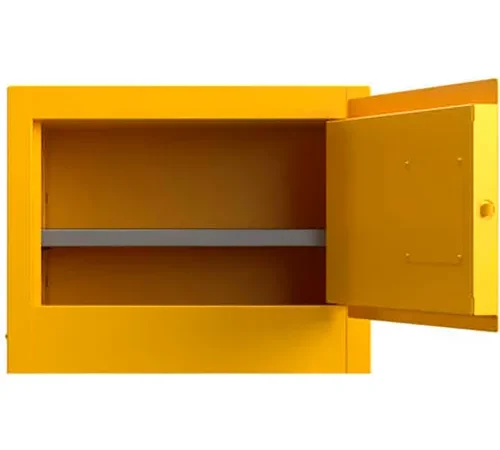 Strong Hold® Flammable Safety Cabinet, Manual Close, 6 Gallon Cap., 24"W x 18"D x 19"H, Yellow