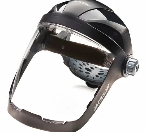Jackson Safety Premium Ratcheting Headgear Face Shield with Clear Tint, Anti-Fog - QUAD500 Series
