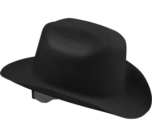 Jackson Safety Western Outlaw Safety Hard Hat, 4-Point Ratchet Suspension, HDPE, Black