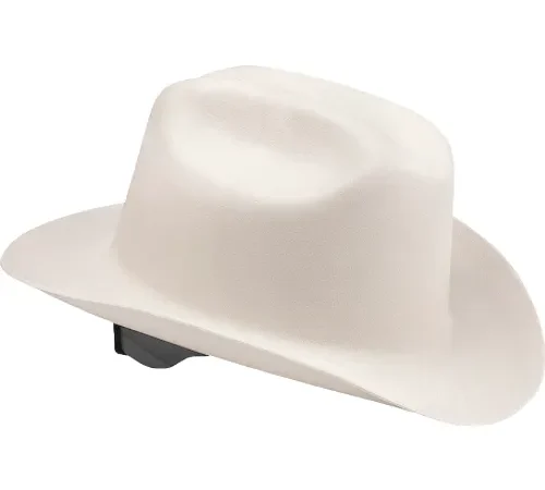 Jackson Safety Western Outlaw Safety Hard Hat, 4-Point Ratchet Suspension, HDPE, White