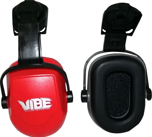Jackson Safety Cap-Mounted Safety Ear Muffs, Noise Reducing & Dielectric, 25dB NRR, Red