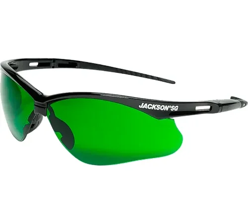 Jackson Safety SG Safety Glasses, Anti-Scratch, UV Protection Shade 3 IR Lens, Black Frame - Pkg Qty 12