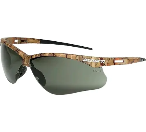 Jackson Safety SG Safety Glasses with Anti-Scratch Smoke Lens with Camo Frame - Pkg Qty 12