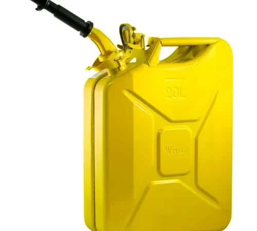 Wavian Jerry Can w/Spout & Spout Adapter, Yellow, 20 Liter/5 Gallon Capacity - 3011