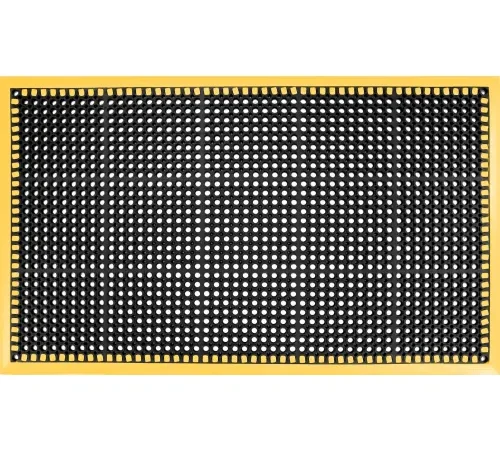 Global Industrial™ Drainage Mat, 2'W x 3'L, 7/8" Thick, Black/Yellow Border