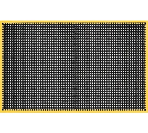 Global Industrial™ Drainage Mat, 3'W x 3'L, 7/8" Thick, Black/Yellow Border