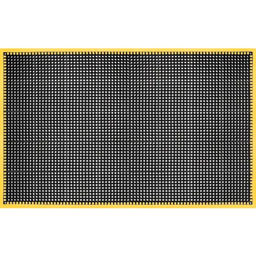 Global Industrial™ Drainage Mat, 3'W x 5'L, 7/8" Thick, Black/Yellow Border