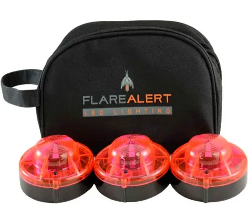FlareAlert Pro Battery Powered LED Emergency 3 Beacon Kit, Red, B3-FP-R