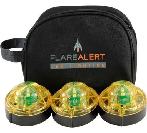 FlareAlert Pro Battery Powered LED Emergency 3 Beacon Kit, Yellow, B3-FP-Y