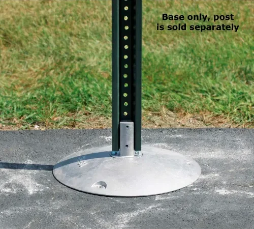 6 lbs. Aluminum Base with Nub, 15" Dia., For 2-3/8" O.D. Round or 2" Square Posts