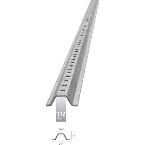 U-Channel Sign Post, 7'L, 1.12 lbs./ft., Galvanized Post, Holes 30" Down Post