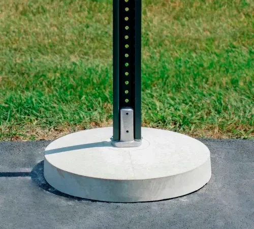 70 lbs. Concrete Porta Base with Nub, 18" Diameter, White (Post Not Included)