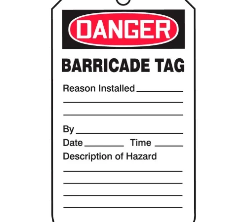 Accuform TAB104PTP Danger Barricade Tag, RP-Plastic, 25/Pack