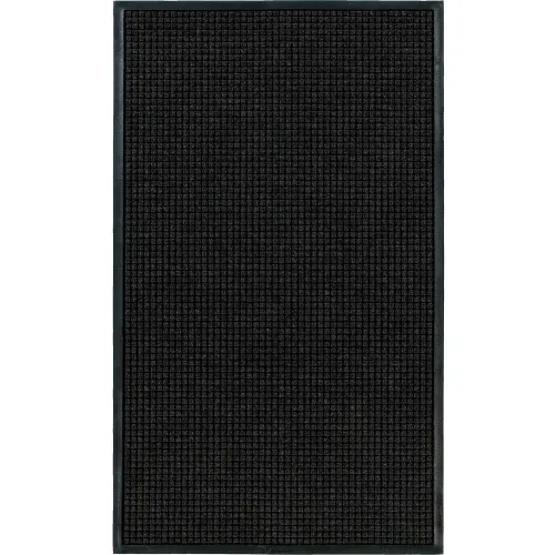WaterHog® Squares Entrance Mat Classic Border 3/8" Thick 3 x 12' Charcoal