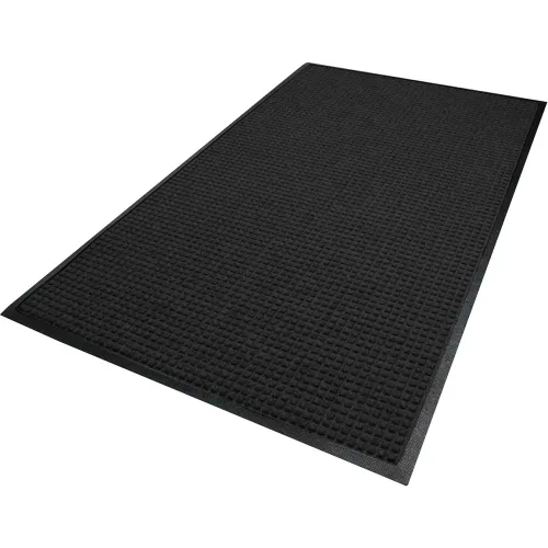 M Matting WaterHog® Squares Classic Mat, 3/8" Thick, 3'W x 5'L, Charcoal Black