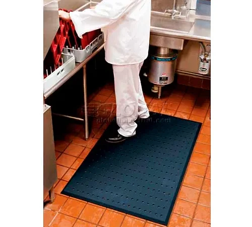 Cushion Complete Anti-Fatigue Mat w/Holes 5/8" Thick 2' x 3' Black