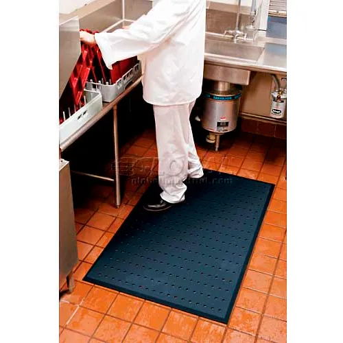 Cushion Complete Anti-Fatigue Mat w/Holes 5/8" Thick 2' x 3' Black