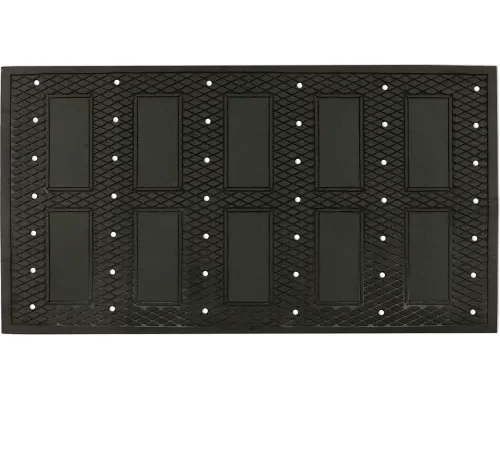 M Matting Traction Tread Grit Drainage Mat, 7/32" Thick, 3'W x 5'L, Black