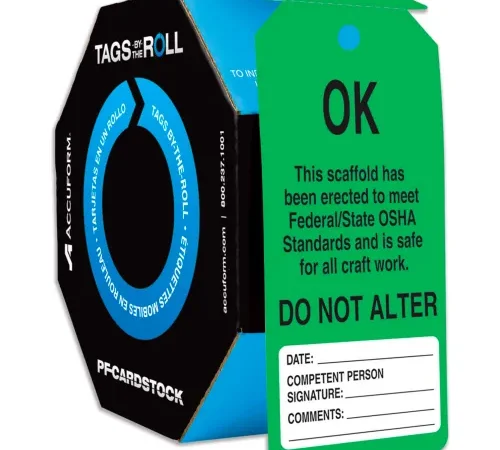 Accuform TAR113 Scaffold OK, PF-Cardstock, 250/Roll