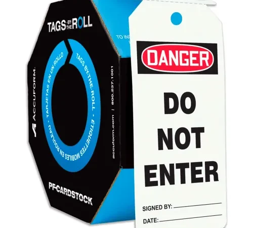 Accuform TAR140 Danger Do Not Enter, PF-Cardstock, 250/Roll