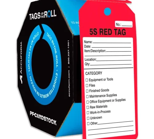 Accuform TAR162 5S Red Tag, PF-Cardstock, 100/Roll