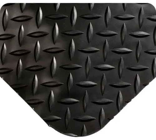 Wearwell® SMART Diamond-Plate Anti Fatigue Mat 1" Thick 2' x 75' Black