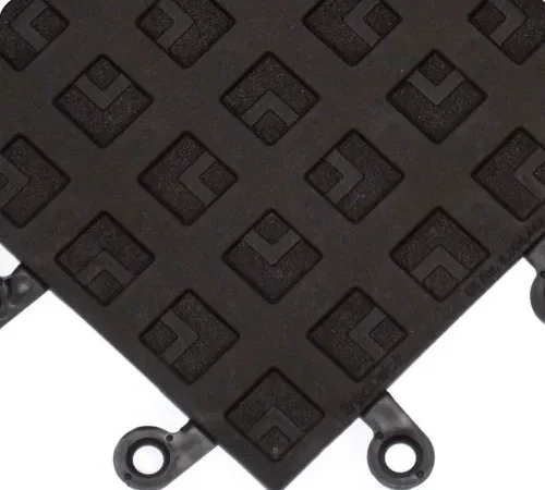 Wearwell® ErgoDeck® ESD Solid 7/8" Thick 1.5' x1.5' Black - Case of 10