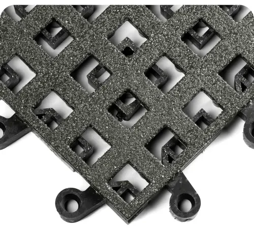 Wearwell® ErgoDeck® Heavy Duty Open Grid w/Gritshield 7/8" Thick 1.5' x 1.5' Black