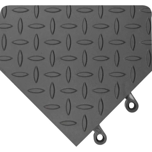ErgoDeck® Max Diamond-Plate Anti Fatigue Mat 7/8" Thick 1.5' x 1.5' Charcoal - Case of 10
