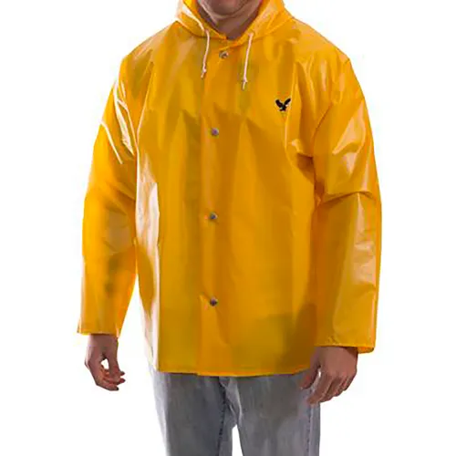 Iron Eagle® Rain Jacket, Size Men's 4XL, Attached Hood, Blue