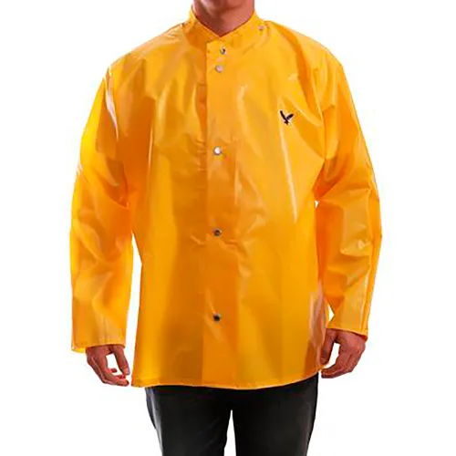Iron Eagle® Rain Jacket, Size Men's Extra Small, Storm Fly Front, Hood Snaps, Gold