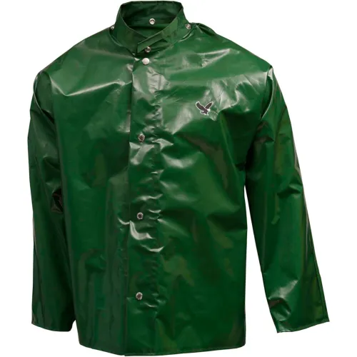 Tingley® J22208 Iron Eagle® Storm Fly Front Jacket, Green, Hood Snaps, 2XL