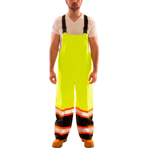 Tingley® Icon™ Overall, Fluorescent Lime/Black - Snap Fly Front, XL