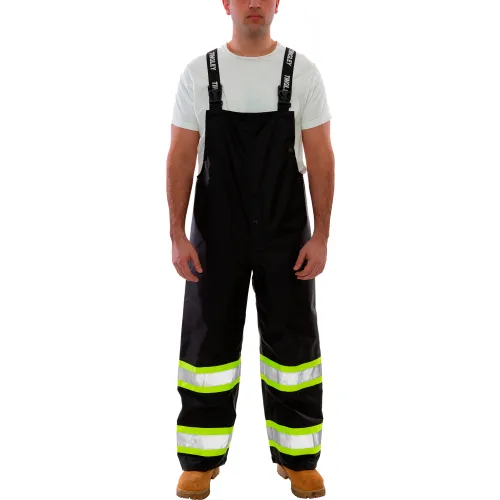 Icon™ Waterproof Breathable Overalls with Fluorescent Yellow-Green Tape, Black, 2XL