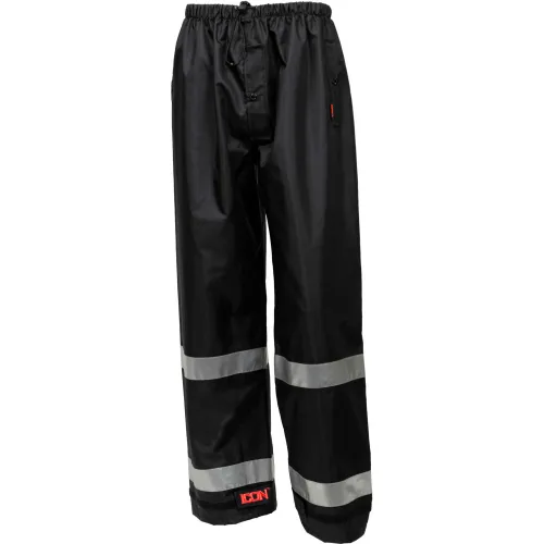 Tingley® Icon™ Waterproof Breathable Pants W/Silver Reflective Tape, Black, L