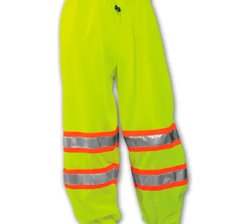 Tingley® P70032 Class E Two-Tone Pants, Fluorescent Lime, Polyester Mesh, 2XL/3XL
