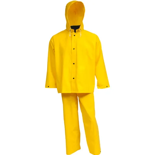Tingley® S53307 .35mm Industrial 3 Pc Work Suit, Yellow, Jacket, Detachable Hood, 3XL