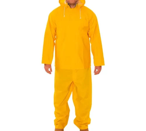 .35MM Industrial Work Economy Rainsuits, Yellow, .35MM PVC On Polyester, MD