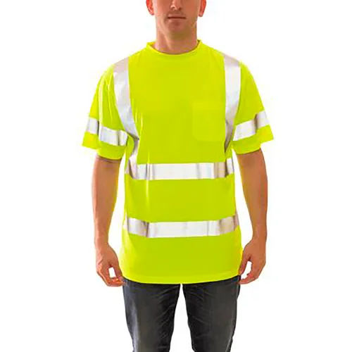 Job Sight&153; Class 3 Short Sleeve T-Shirt, Pullover, Lime, Polyester, 3XL